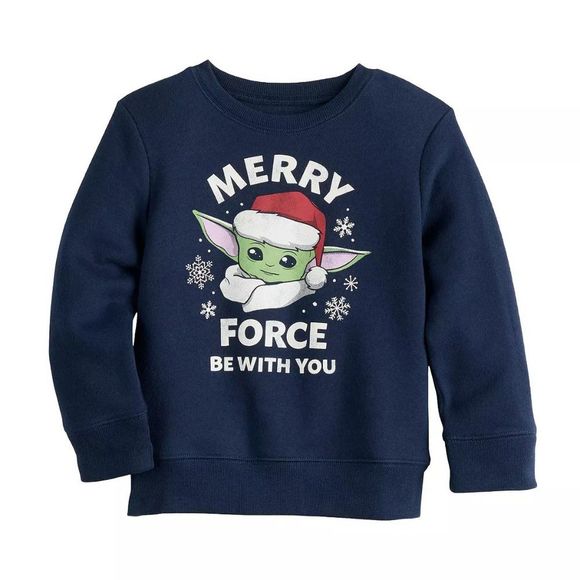 Star Wars Toddler Shirt Baby Yoda Sweatshirt Mandalorian Grogu Xmas pull over - Picture 1 of 1
